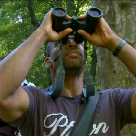 Christian Cooper with binoculars