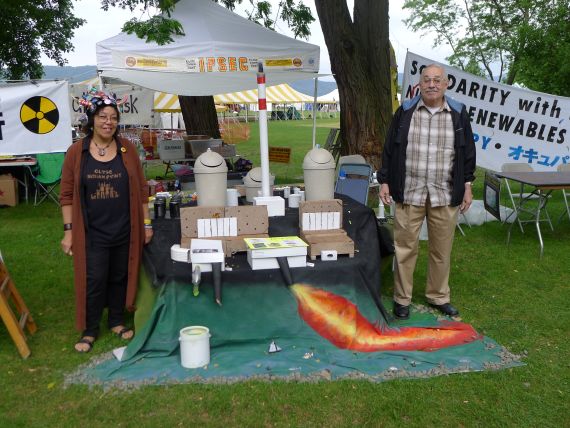 Jeanne Shaw and the Indian Point model she created