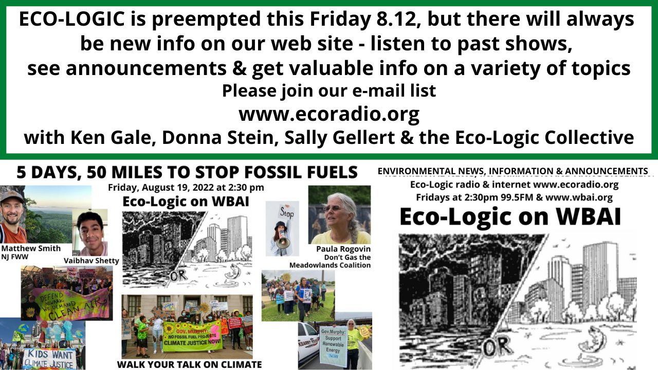 meme Eco-Logic is pre-empted Friday 8-12-22